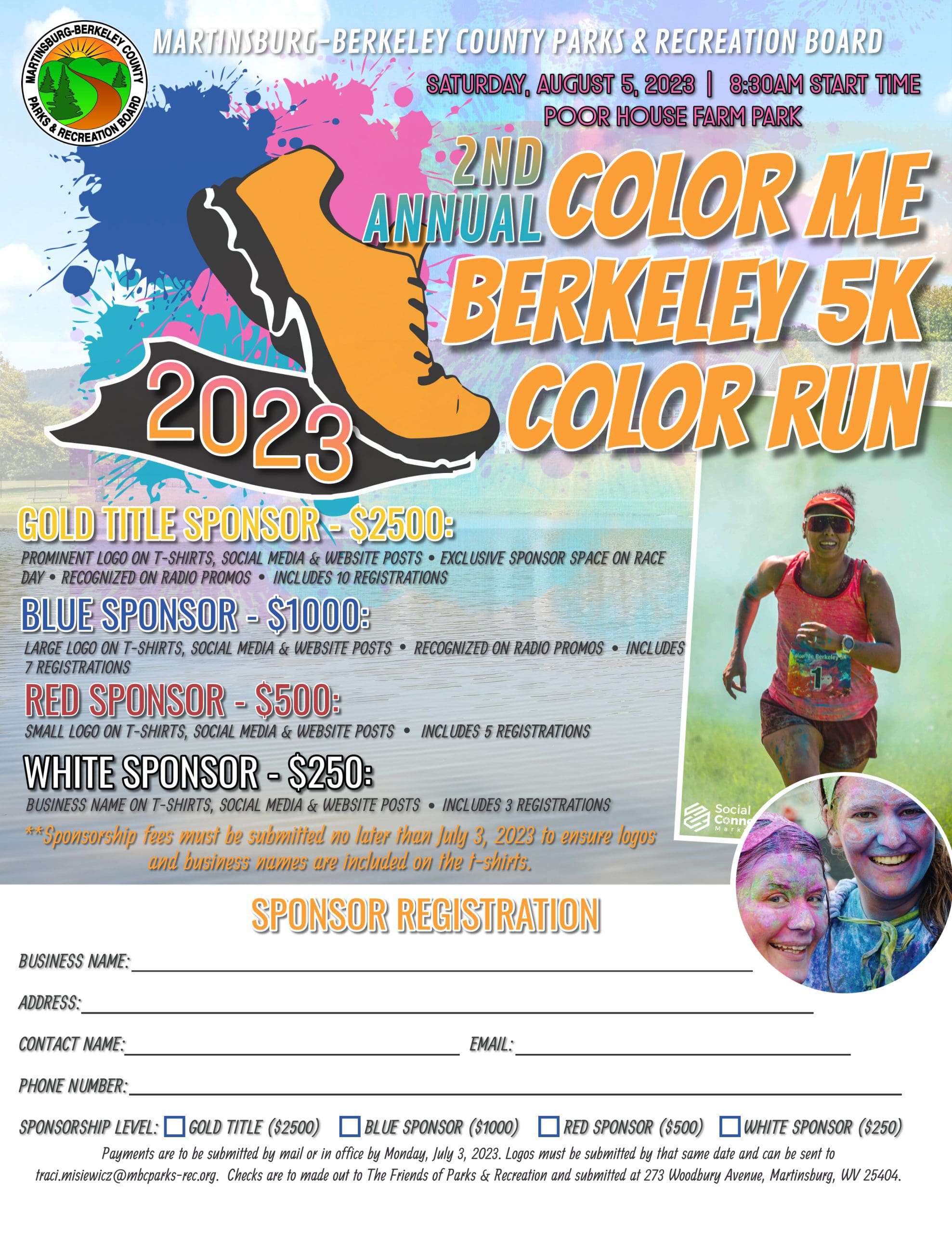 2nd Annual Color Run at Poor House Farm Park
